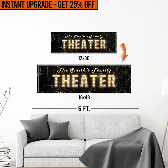 Upgrade Your 12x36 Inches 'Theater' (Style 3) Canvas To 16x48 Inches by Tailored Canvases