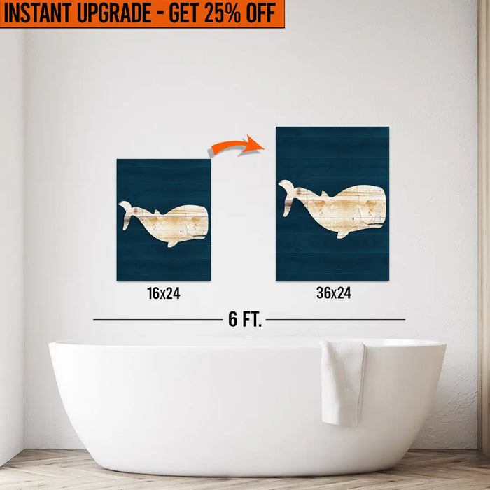 Upgrade Your 16x24 Inches 'White Whale' Canvas To 24x36 Inches by Tailored Canvases