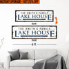 Upgrade Your 16x48 Inches 'Family Lake House Arrow' (Style 1) Canvas To 20x60 Inches
