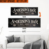 Upgrade Your 16x48 Inches 'Personalized Bar' (Style 1) Canvas To 20x60 Inches