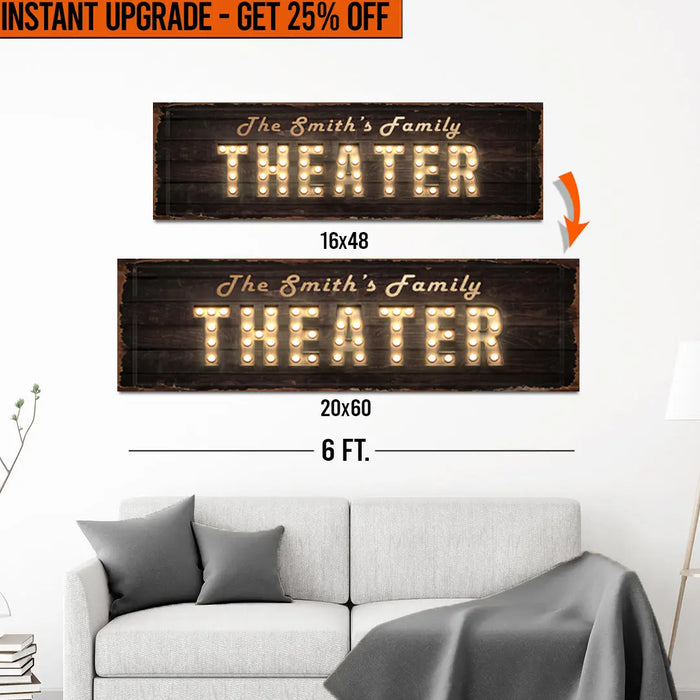 Upgrade Your 16x48 Inches 'Theater' (Style 2) Canvas To 20x60 Inches by Tailored Canvases