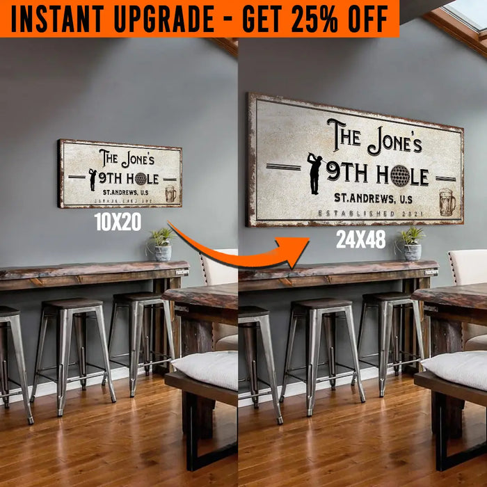 Upgrade Your 20x10 Inches '19th Hole Golf' (Style 1) Canvas To 48x24 Inches by Tailored Canvases