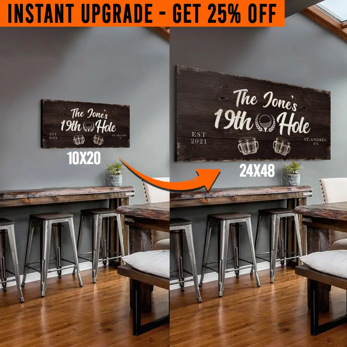 Upgrade Your 20x10 Inches '19th Hole Golf' (Style 2) Canvas To 48x24 Inches by Tailored Canvases