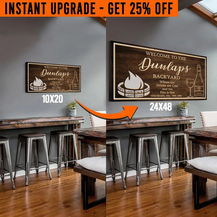 Upgrade Your 20x10 Inches 'Backyard Sign (Style 1) Canvas To 48x24 Inches by Tailored Canvases