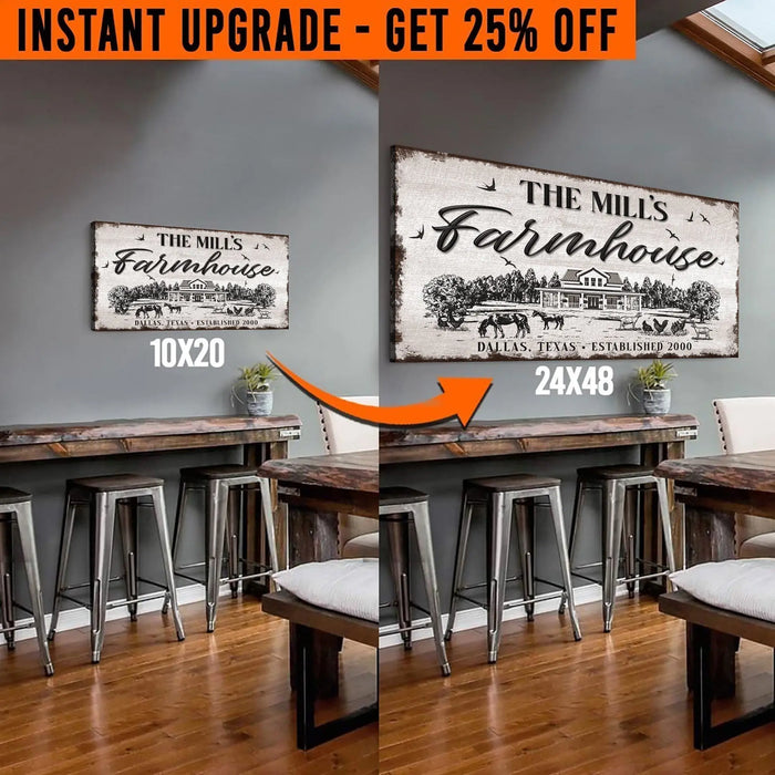 Upgrade Your 20x10 Inches 'Custom Farmhouse' Canvas To 48x24 Inches by Tailored Canvases