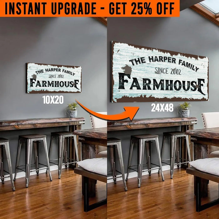 Upgrade Your 20x10 Inches 'Family Farmhouse' (Style 1) Canvas To 24x48 Inches by Tailored Canvases