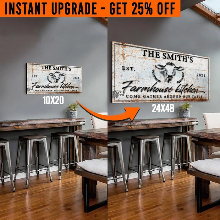 Upgrade Your 20x10 Inches 'Farmhouse Kitchen' (Style 1) Canvas To 24x48 Inches by Tailored Canvases