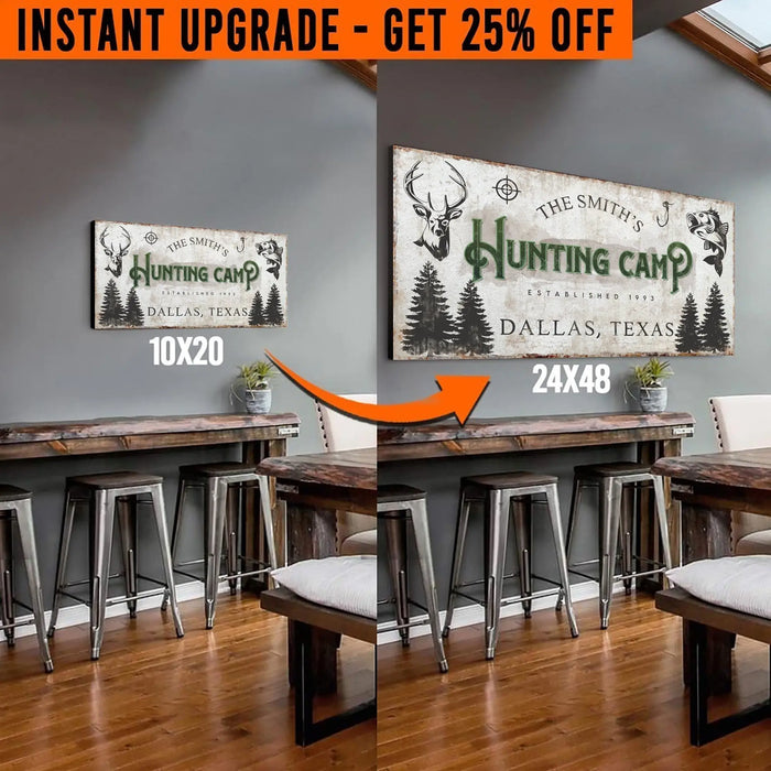 Upgrade Your 20x10 Inches 'Fishing And Hunting' (Style 1) Canvas To 48x24 Inches by Tailored Canvases