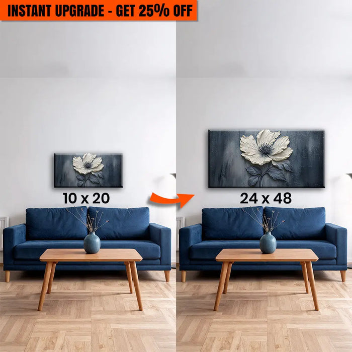 Upgrade Your 20x10 Inches 'Floral Clay Relief Wall Art' Canvas To 48x24 Inches by Tailored Canvases