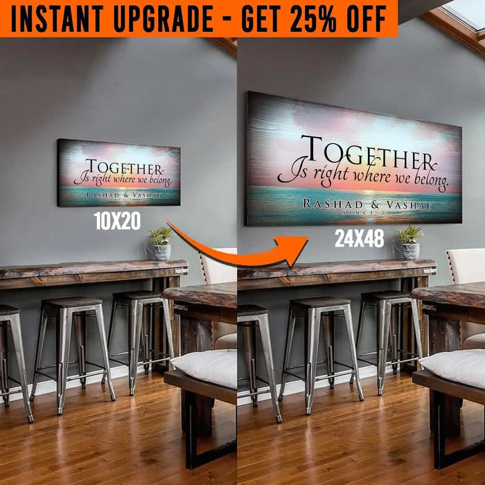 Upgrade Your 20x10 Inches 'Together' (Style 1) Canvas To 24x48 Inches by Tailored Canvases