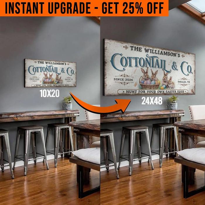 Upgrade Your 20x10 'Vintage Easter Sign' Canvas To 24x48 Inches by Tailored Canvases
