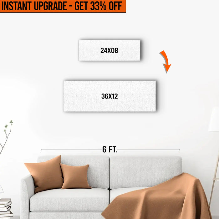 Upgrade Your 24x08 Inches Canvas To 36x12 Inches Canvas by Tailored Canvases