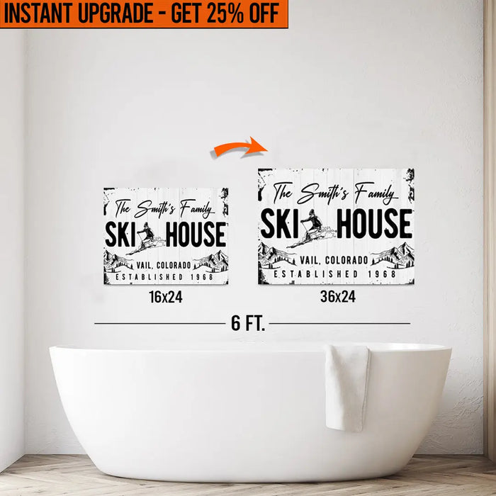 Upgrade Your 24x16 Inches 'Ski House' Canvas To 36x24 Inches by Tailored Canvases