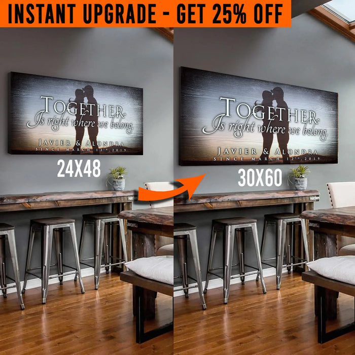 Upgrade Your 24x48 Inches 'Together' (Style 2) Canvas To 60x30 Inches by Tailored Canvases