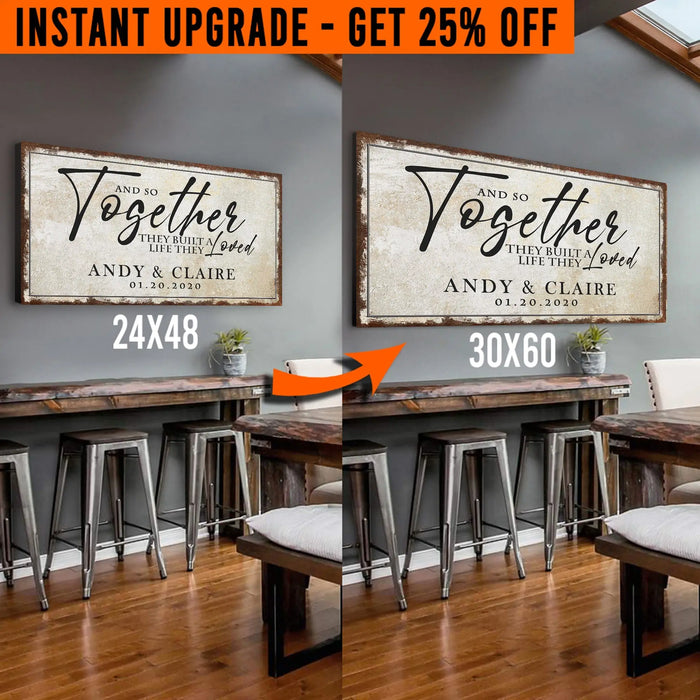 Upgrade Your 24x48 Inches 'Together' (Style 3) Canvas To 60x30 Inches by Tailored Canvases