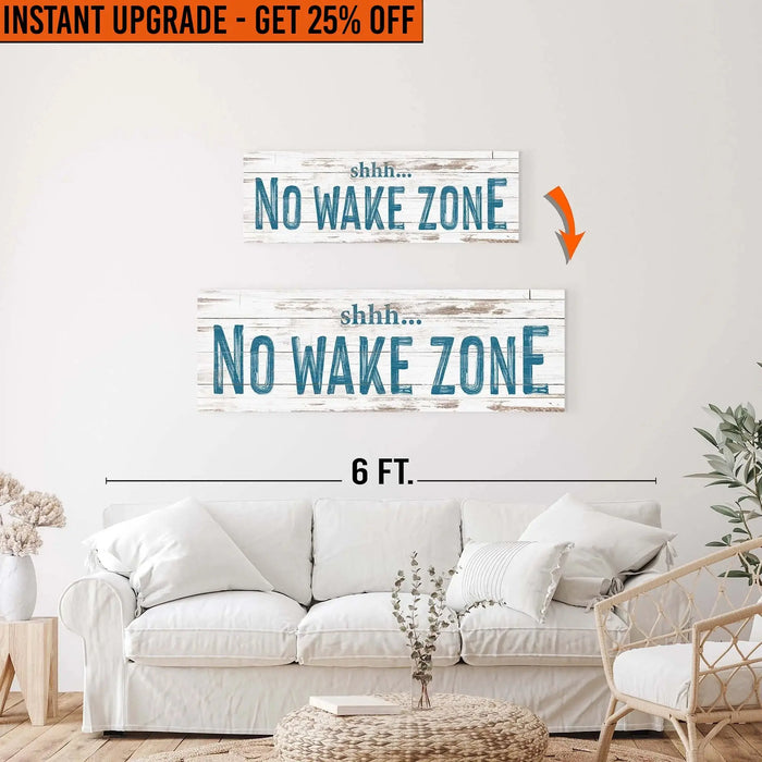 Upgrade Your 36x12 Inches Canvas 'No Wake Zone Sign XIII' To 48x16 Inches Canvas by Tailored Canvases