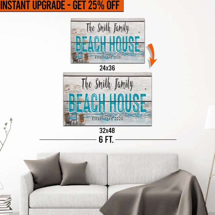Upgrade Your 36x24 Inches 'Beach House' Canvas To 48x32 Inches by Tailored Canvases
