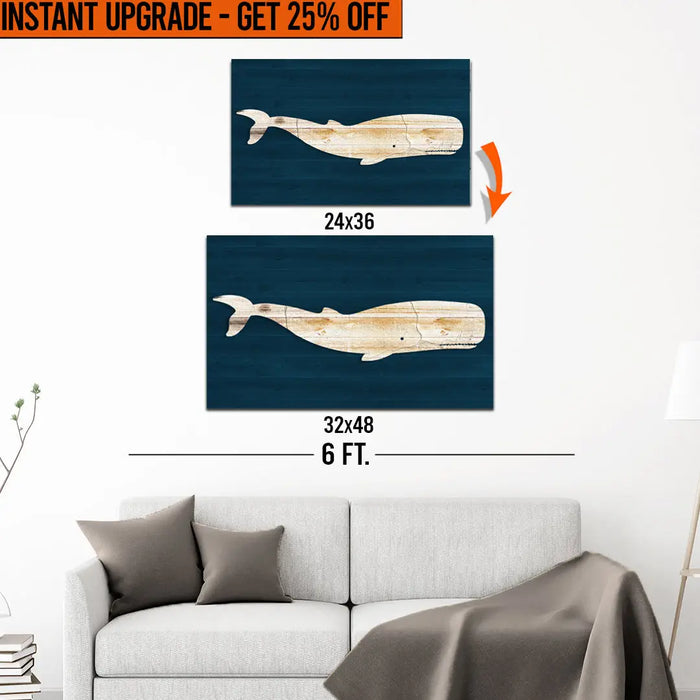 Upgrade Your 36x24 Inches 'White Whale' Canvas To 48x32 Inches by Tailored Canvases
