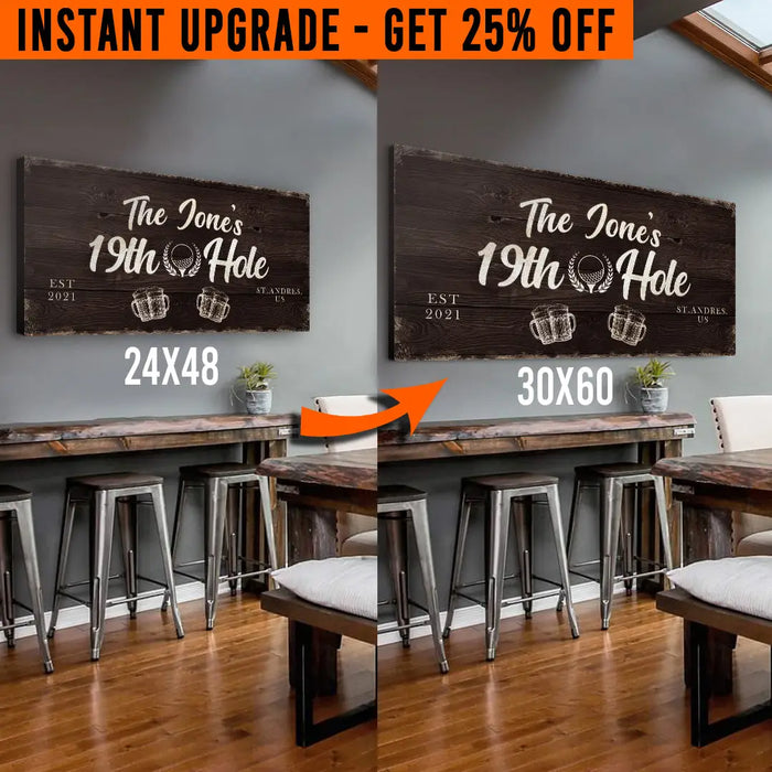 Upgrade Your 48x24 Inches '19th Hole Golf' (Style 2) Canvas To 60x30 Inches by Tailored Canvases