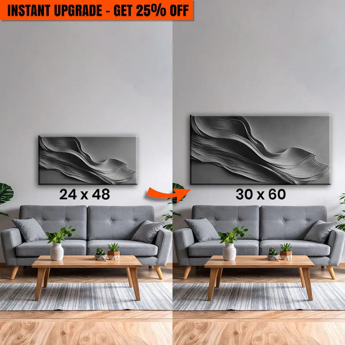 Upgrade Your 48x24 Inches 'Black Minimalist Wall Art' Canvas To 60x30 Inches by Tailored Canvases