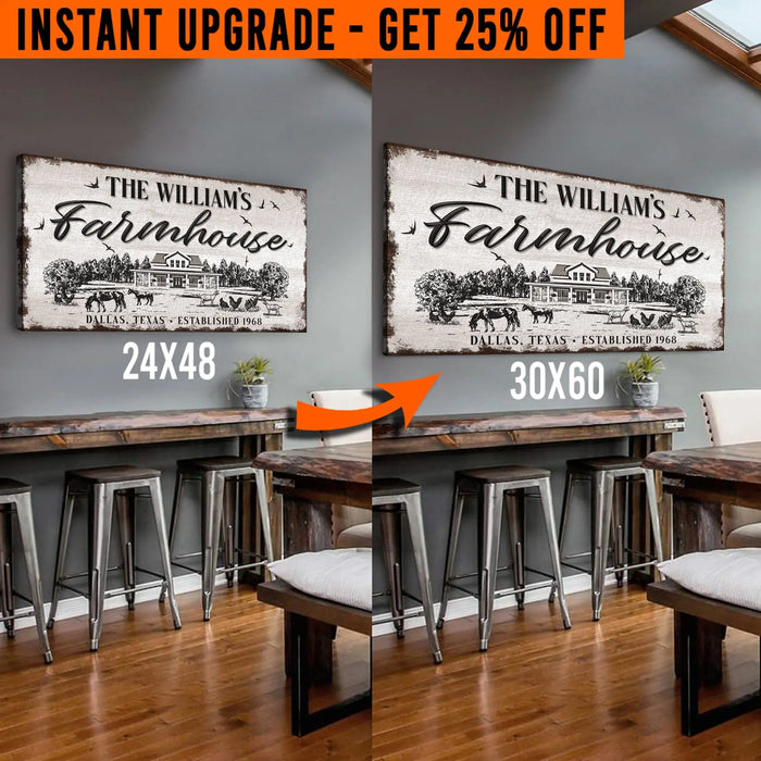 Upgrade Your 48x24 Inches 'Custom Farmhouse' Canvas To 60x30 Inches by Tailored Canvases