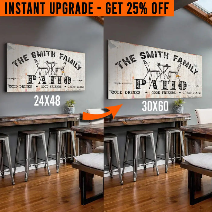 Upgrade Your 48x24 Inches 'Family Patio' (Style 1) Canvas To 60x30 Inches by Tailored Canvases