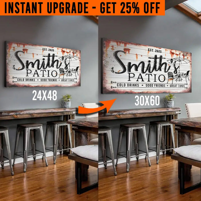 Upgrade Your 48x24 Inches 'Family Patio' (Style 2) Canvas To 60x30 Inches by Tailored Canvases