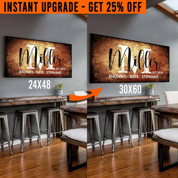 Upgrade Your 48x24 Inches 'Family' (Style 1) Canvas To 60x30 Inches by Tailored Canvases