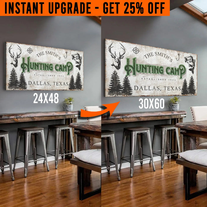 Upgrade Your 48x24 Inches 'Fishing And Hunting' (Style 1) Canvas To 60x30 Inches by Tailored Canvases