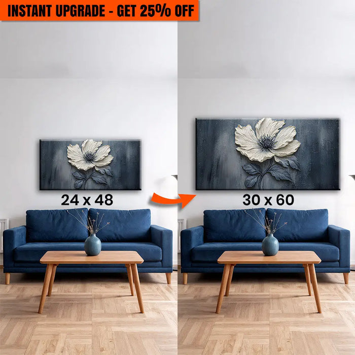 Upgrade Your 48x24 Inches 'Floral Clay Relief Wall Art' Canvas To 60x30 Inches by Tailored Canvases