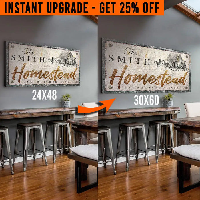 Upgrade Your 48x24 Inches 'Homestead' (Style 3) Canvas To 60x30 Inches by Tailored Canvases