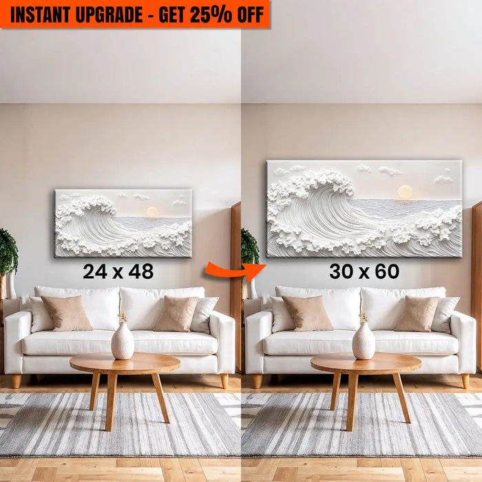 Upgrade Your 48x24 Inches 'Ocean Waves Abstract Wall Art' Canvas To 60x30 Inches by Tailored Canvases