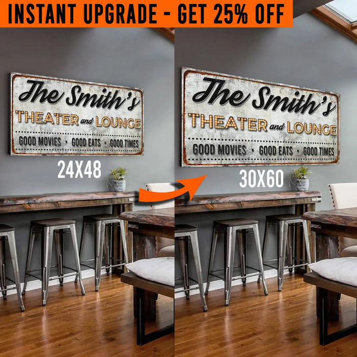 Upgrade Your 48x24 Inches 'Theater and Lounge' (Style 2) Canvas To 60x30 Inches by Tailored Canvases