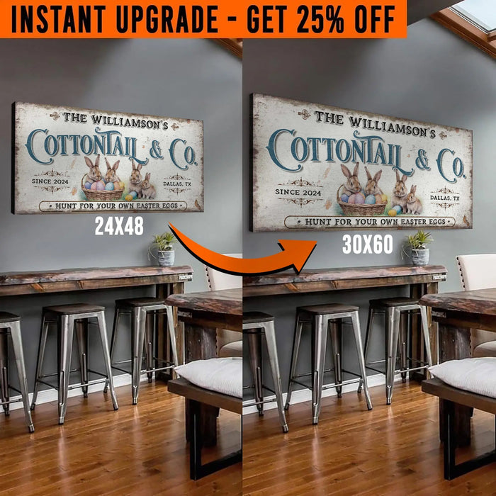 Upgrade Your 48x24 Inches 'Vintage Easter Sign' Canvas To 60x30 Inches by Tailored Canvases