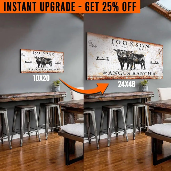 Upgrade Your 'Angus Ranch' (Style 2) Canvas To 24x48 Inches by Tailored Canvases