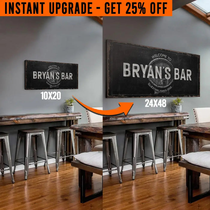 Upgrade Your 'Bar' (Style 2) Canvas To 24x48 Inches by Tailored Canvases