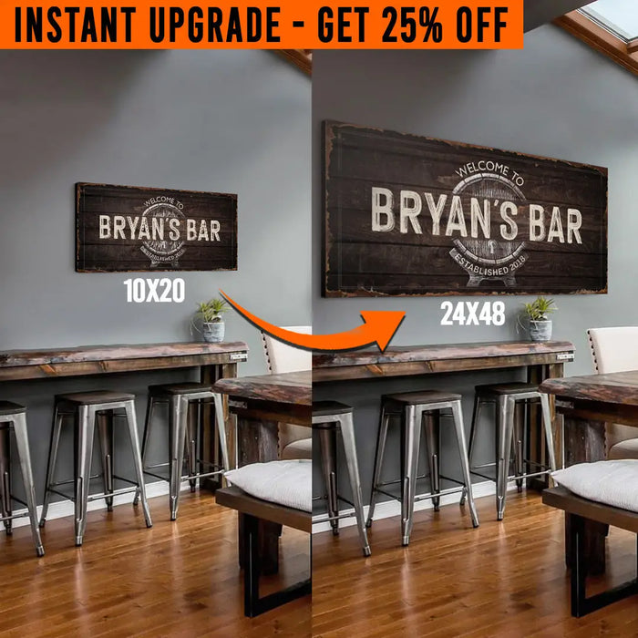 Upgrade Your 'Bar' (Style 3) Canvas To 24x48 Inches by Tailored Canvases