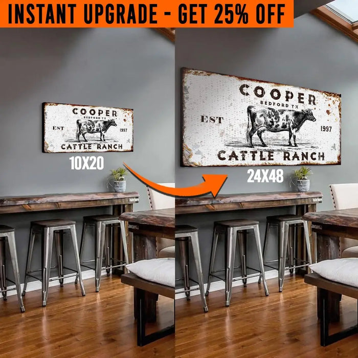 Upgrade Your 'Cattle' (Style 1) Canvas To 24x48 Inches by Tailored Canvases