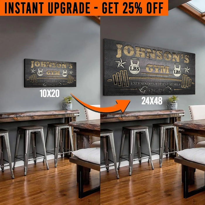 Upgrade Your 'Gym' (Style 2) Canvas To 24x48 Inches by Tailored Canvases