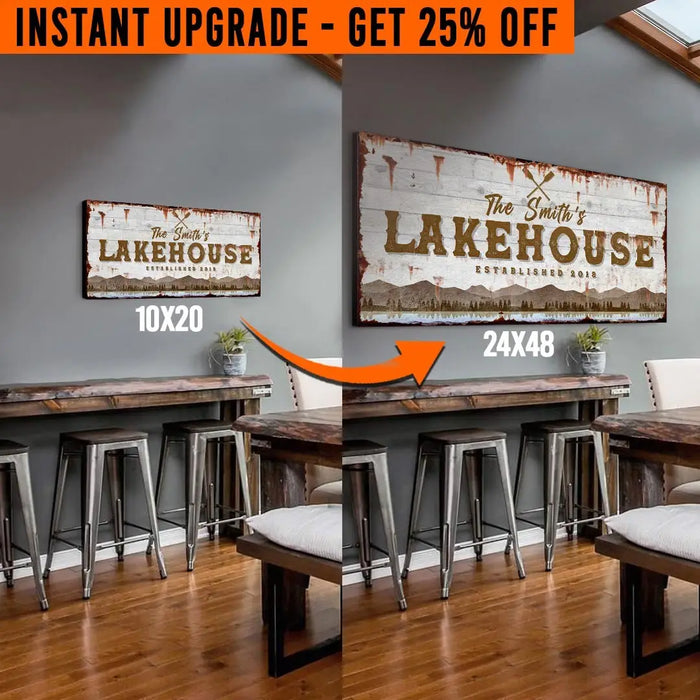 Upgrade Your 'Lake House' (Style 2) Canvas To 24x48 Inches by Tailored Canvases