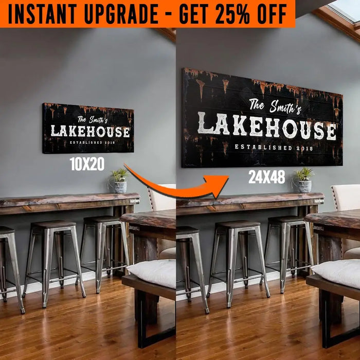 Upgrade Your 'Lake House' (Style 3) Canvas To 24x48 Inches by Tailored Canvases