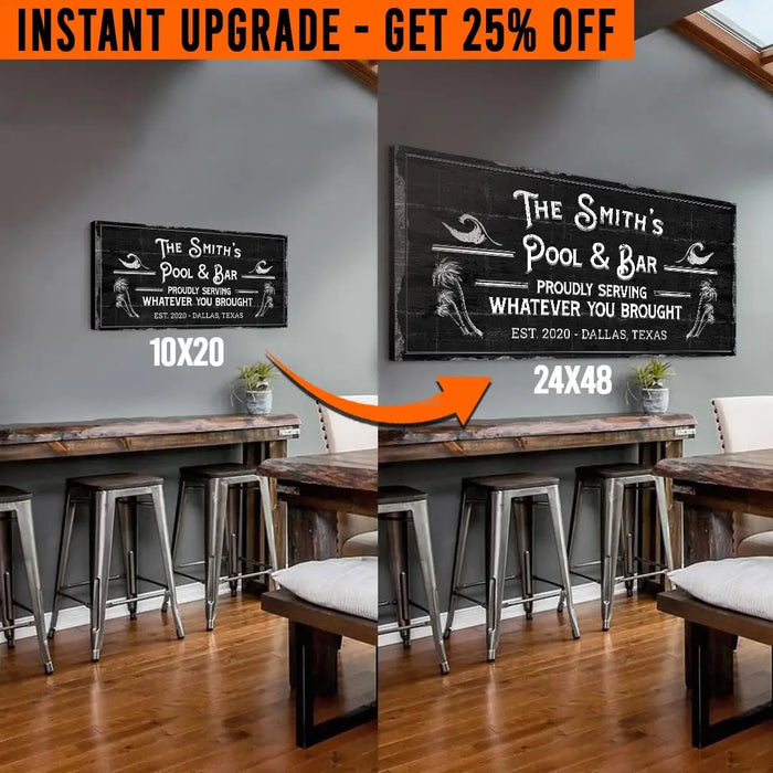 Upgrade Your 'Pool & Bar' (Style 2) Canvas To 24x48 Inches by Tailored Canvases