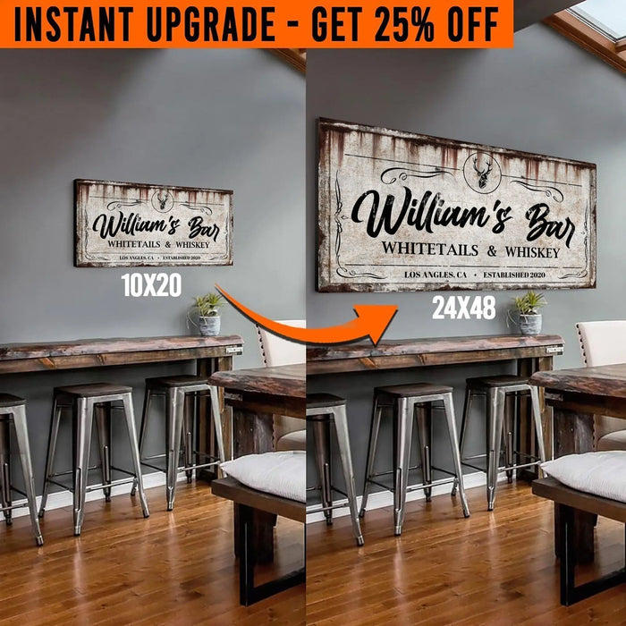 Upgrade Your 'Whitetails and Whiskey' (Style 1) Canvas To 24x48 Inches by Tailored Canvases