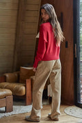 Uptown Mock Sweater: Red by Boutique 23