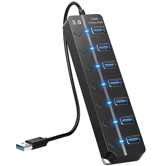 USB 3.0 HUB 7 Ports High Speed 5Gbps USB Splitter by DailySale