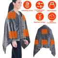 USB Heated Blanket Poncho Shawl Wrap Throw with Zipper Washable by DailySale