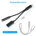 USB Type-C to 3.5mm Aux Audio Charging Adapter Braided Headphone Jack Splitter Cable by DailySale