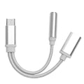 USB Type-C to 3.5mm Aux Audio Charging Adapter Braided Headphone Jack Splitter Cable by DailySale