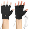 USB Wool Heated Half Fingerless Gloves