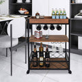 Usinso Industrial Rolling Bar Cart with 3 Tier Storage Shelves by DailySale